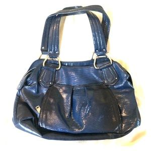 Nine West blue patent leather shoulder bag